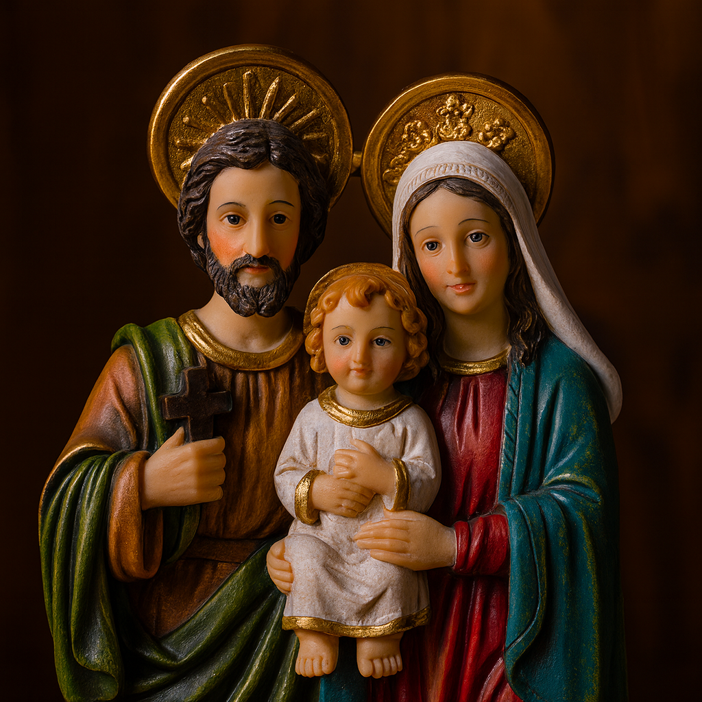 Holy Family Statue | Sagrada Familia Figurine | Joseph, Mary & Baby Jesus Catholic Statue | Christian Home Altar Decor Gift