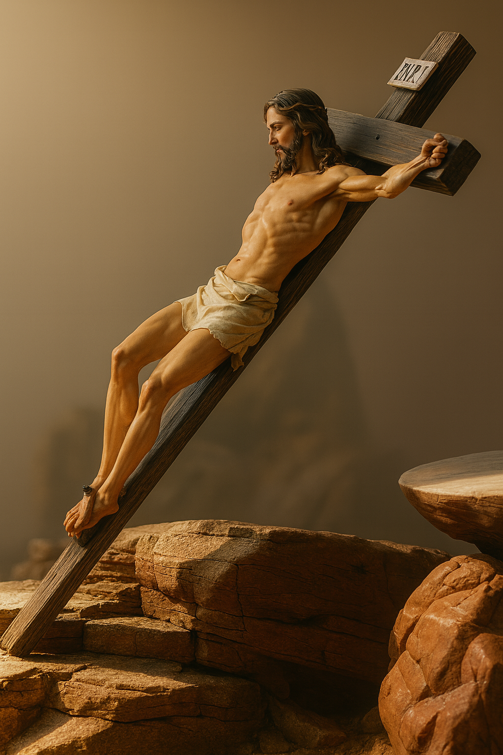 Handcrafted Jesus Crucifix Statue – Wall Cross Christian Home Décor | INRI Cross of Christ Sculpture | Catholic Gift for Prayer & Worship