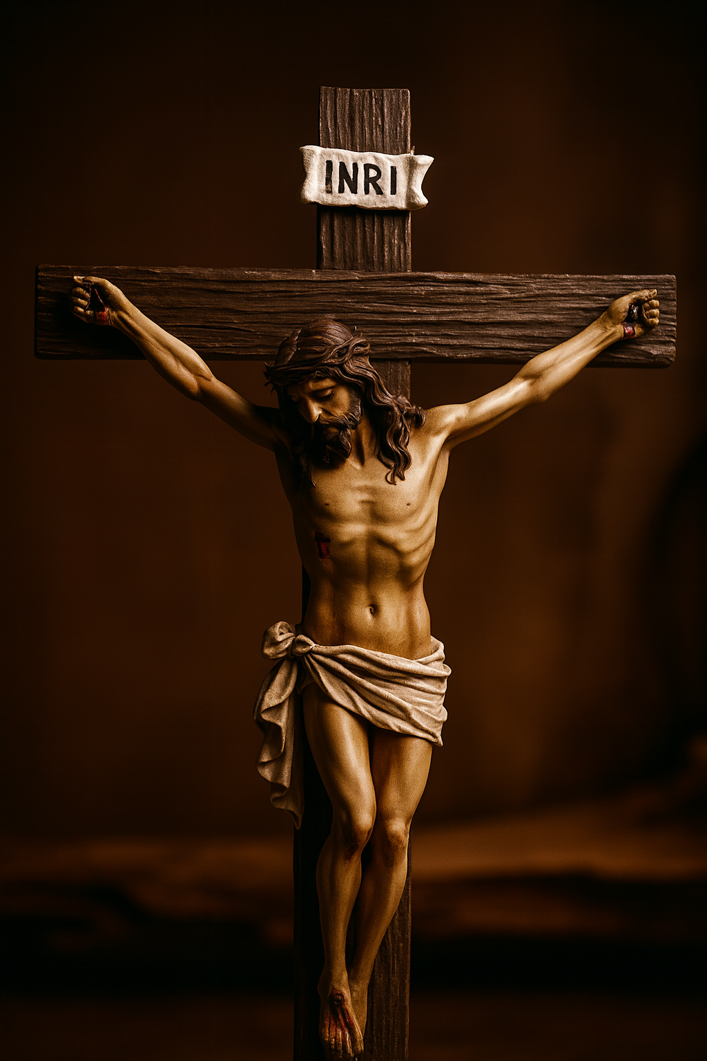 Handcrafted Jesus Crucifix Statue – Wall Cross Christian Home Décor | INRI Cross of Christ Sculpture | Catholic Gift for Prayer & Worship