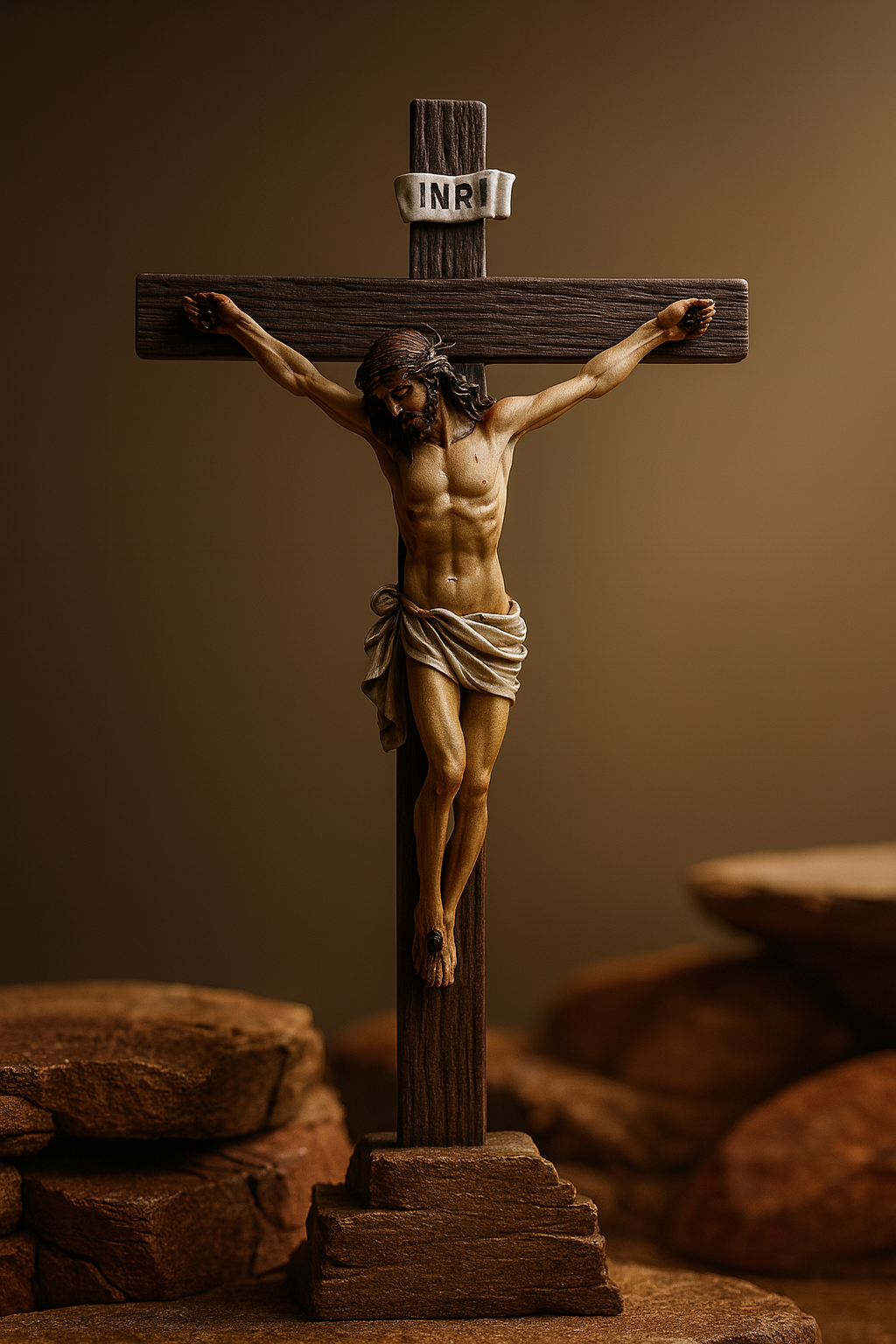 Handcrafted Jesus Crucifix Statue – Wall Cross Christian Home Décor | INRI Cross of Christ Sculpture | Catholic Gift for Prayer & Worship
