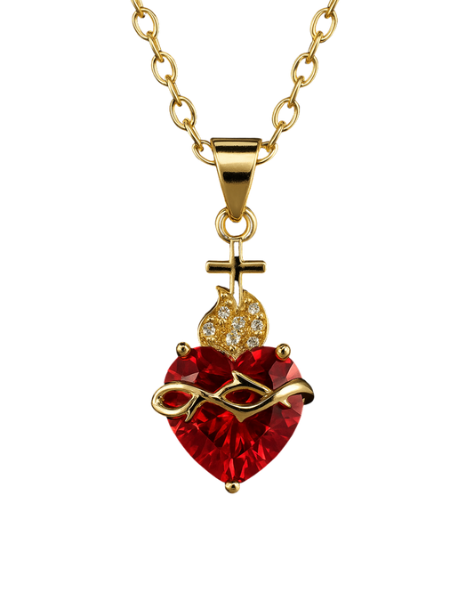 Sacred Heart Necklace – The Fire, The Thorn & The Sword