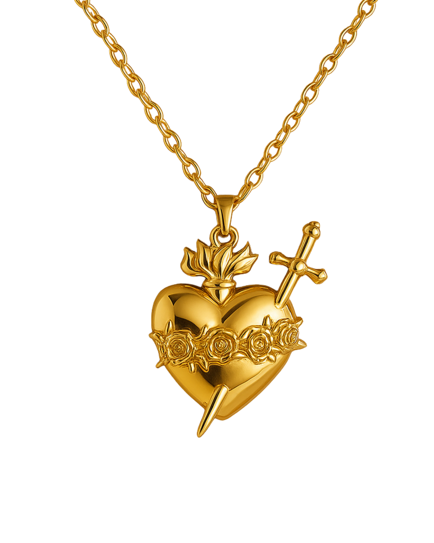 Sacred Heart Necklace – The Fire, The Thorn & The Sword