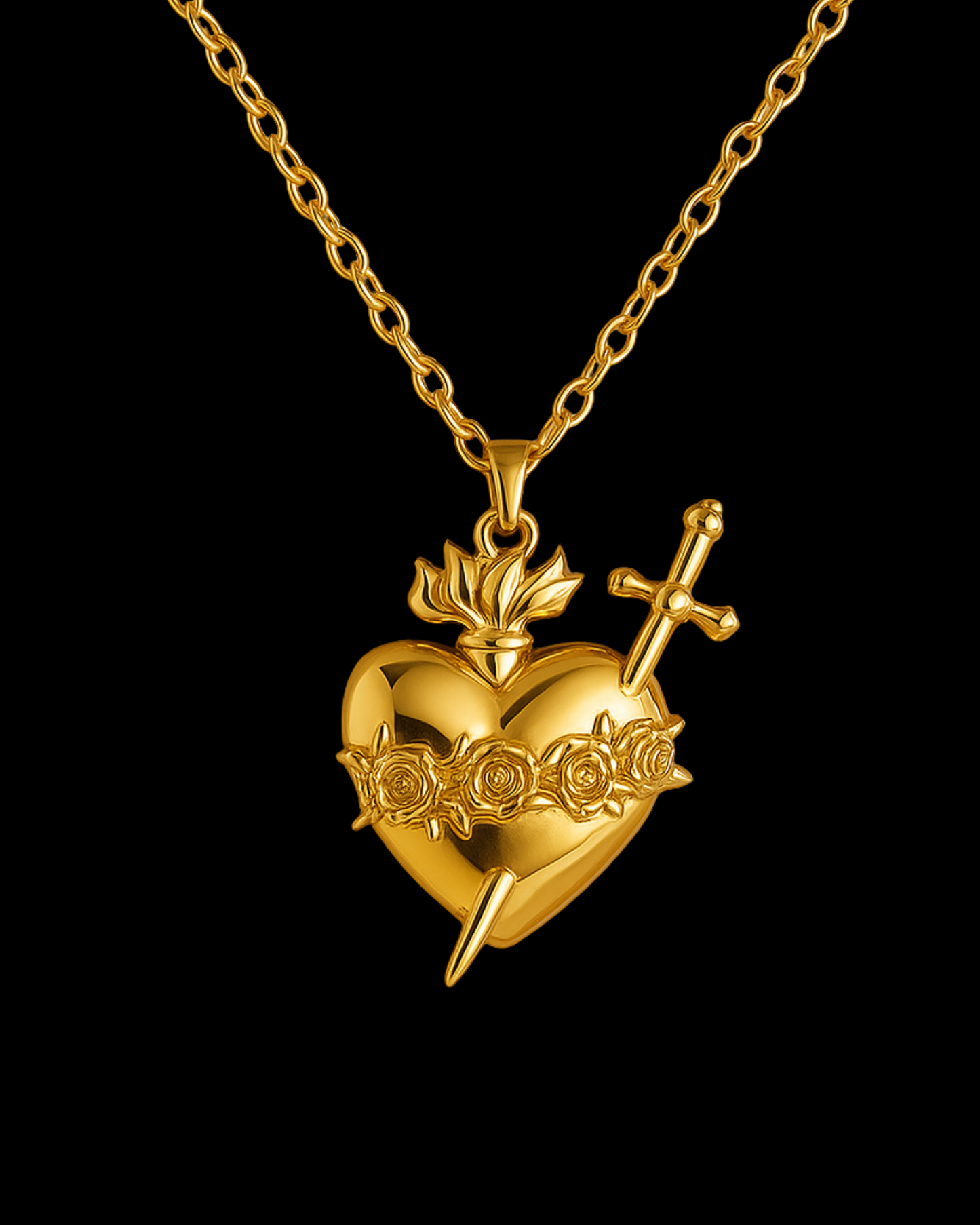 Sacred Heart Necklace – The Fire, The Thorn & The Sword