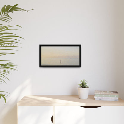 Jesus Walking on Water Canvas Art, Christian Wall Art, Framed Bible-Inspired Artwork, Minimal Christian Home Decor, Large Horizontal Religious Art