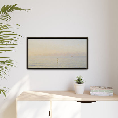 Jesus Walking on Water Canvas Art, Christian Wall Art, Framed Bible-Inspired Artwork, Minimal Christian Home Decor, Large Horizontal Religious Art