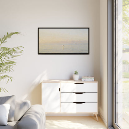 Jesus Walking on Water Canvas Art, Christian Wall Art, Framed Bible-Inspired Artwork, Minimal Christian Home Decor, Large Horizontal Religious Art