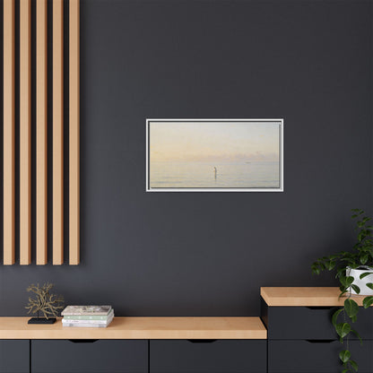 Jesus Walking on Water Canvas Art, Christian Wall Art, Framed Bible-Inspired Artwork, Minimal Christian Home Decor, Large Horizontal Religious Art