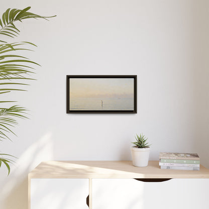 Jesus Walking on Water Canvas Art, Christian Wall Art, Framed Bible-Inspired Artwork, Minimal Christian Home Decor, Large Horizontal Religious Art