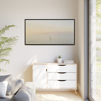 Jesus Walking on Water Canvas Art, Christian Wall Art, Framed Bible-Inspired Artwork, Minimal Christian Home Decor, Large Horizontal Religious Art