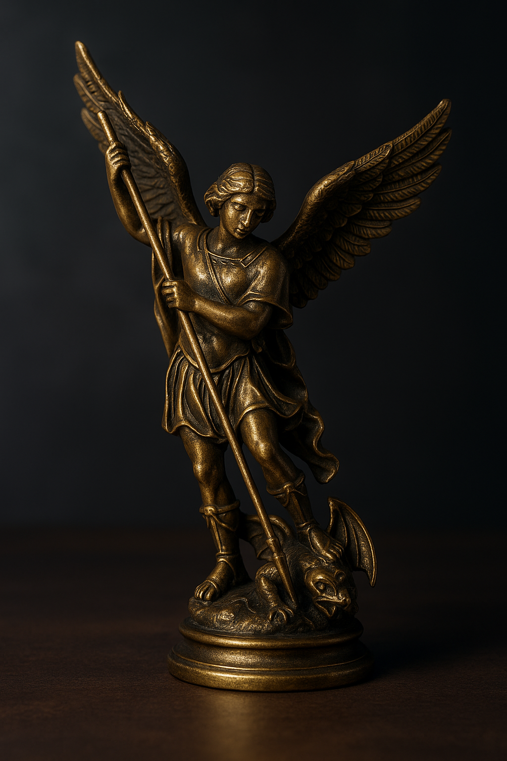 St. Michael the Archangel Statue | Mini Christian Figurine in Gold, Silver, Bronze | Catholic Protection Decor | Small Guardian Angel Gift