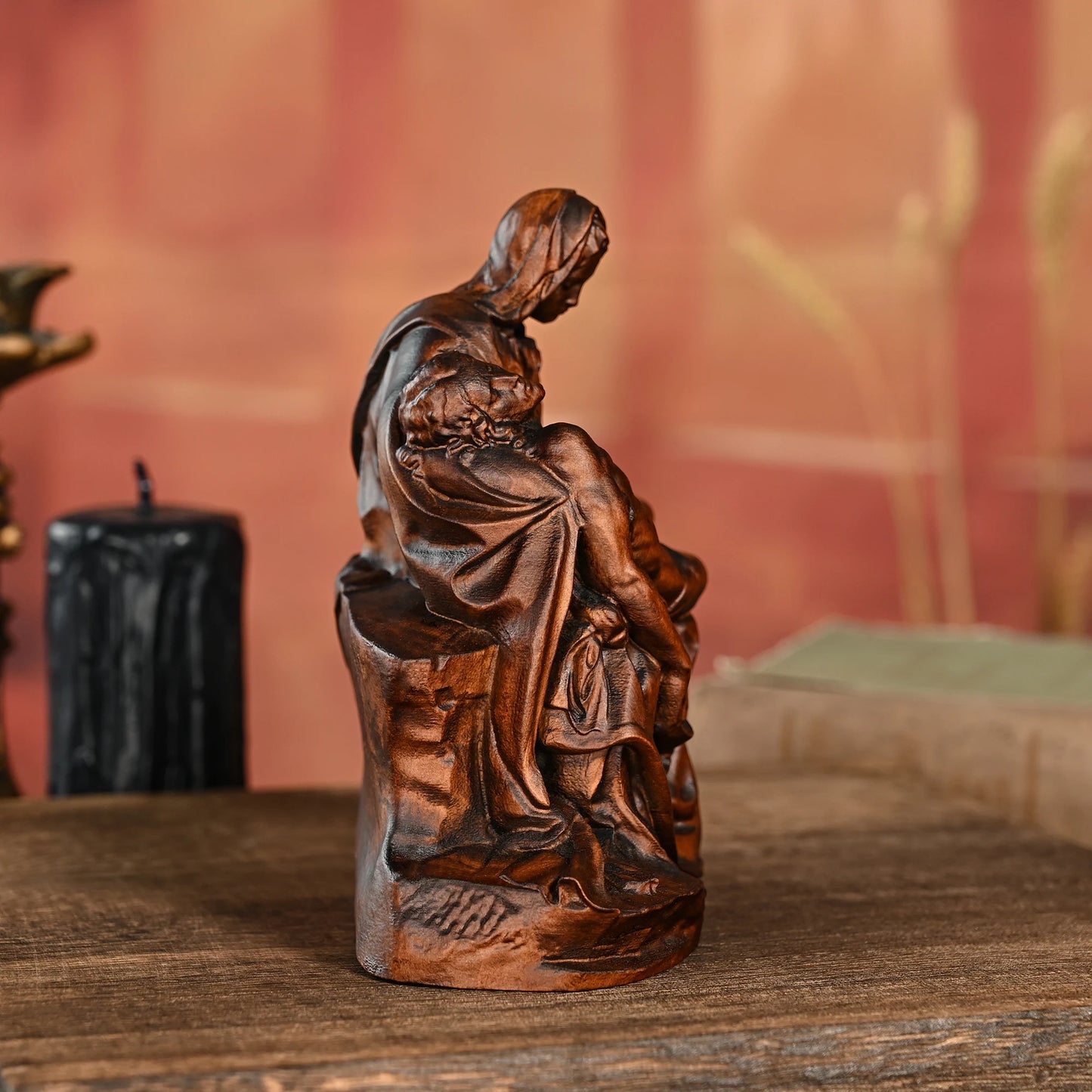 Pietà Wooden Statue