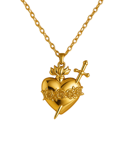 Sacred Heart Necklace – The Fire, The Thorn & The Sword