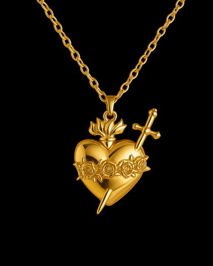 Sacred Heart Necklace – The Fire, The Thorn & The Sword