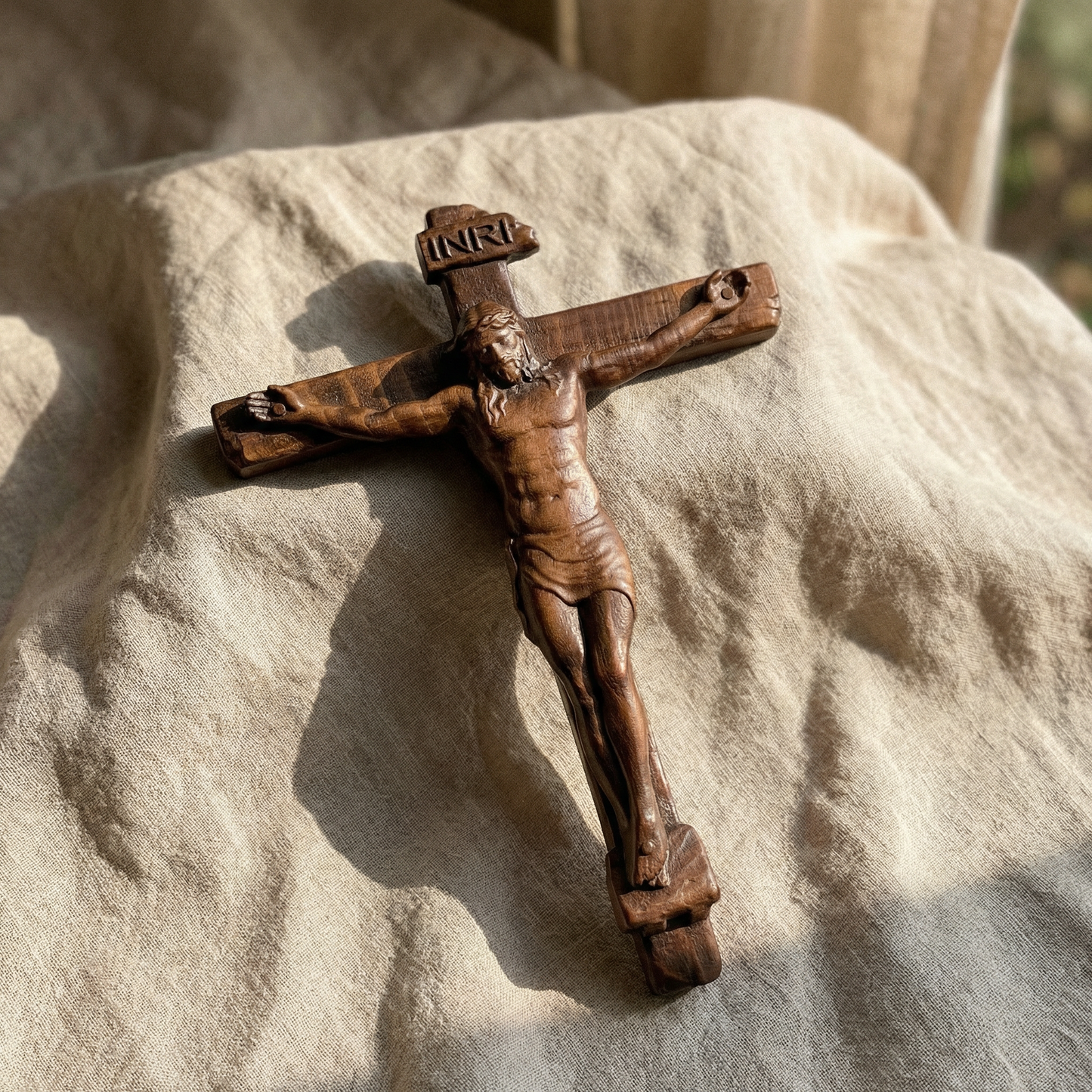 Hand Carved Beechwood Cross