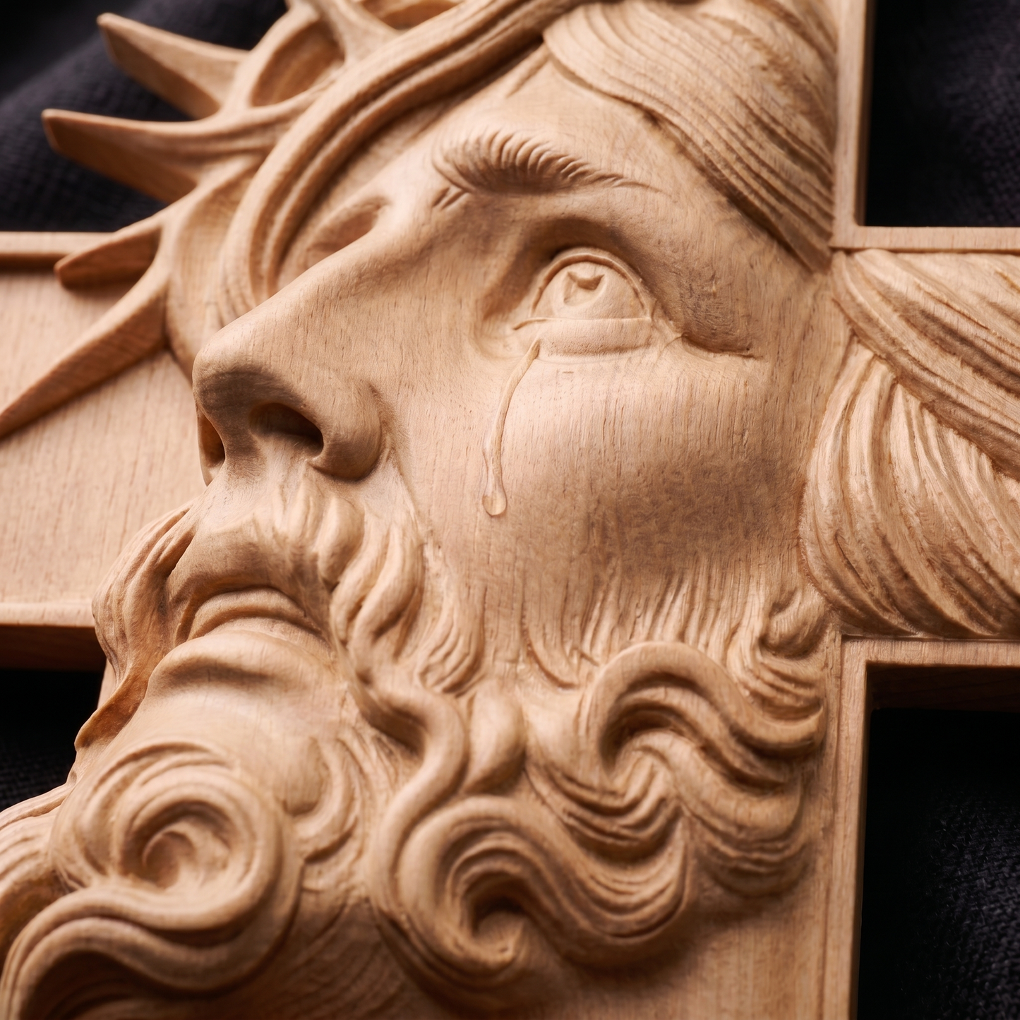 Jesus Face Wooden Cross