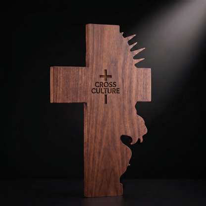 Jesus Face Wooden Cross
