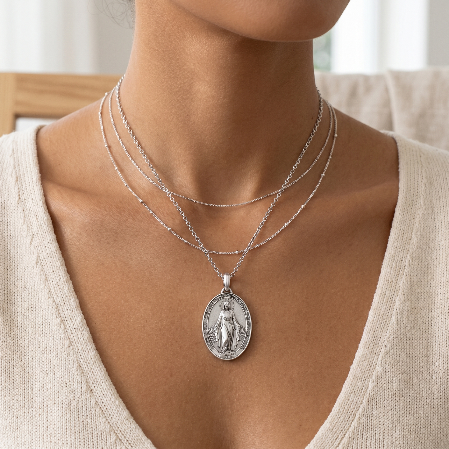 Virgin Mary - Medal Necklace