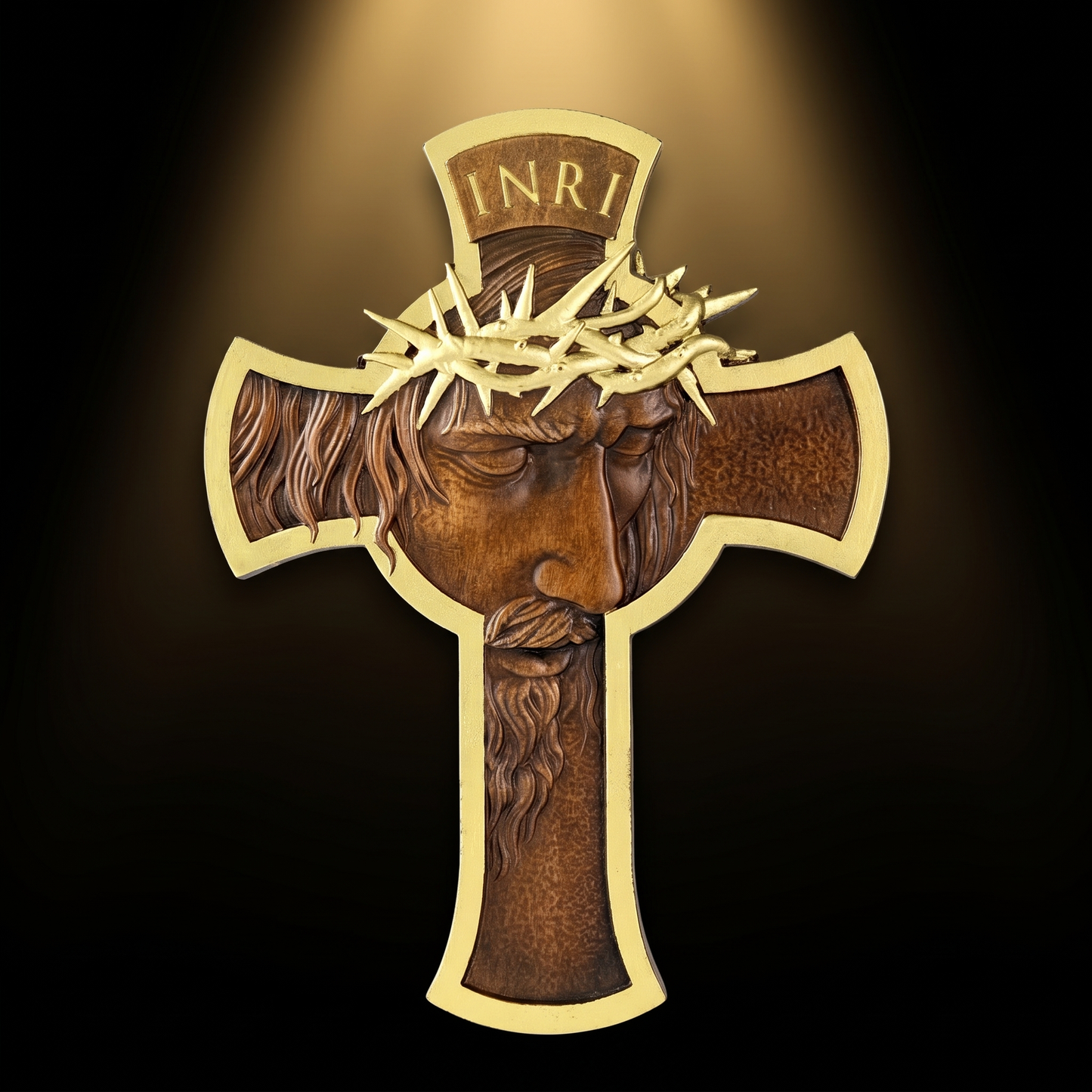 Jesus Face Wooden Cross