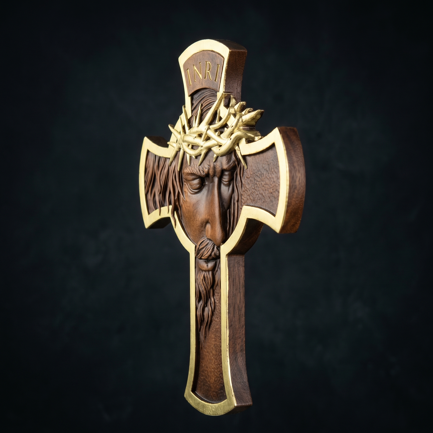 Jesus Face Wooden Cross