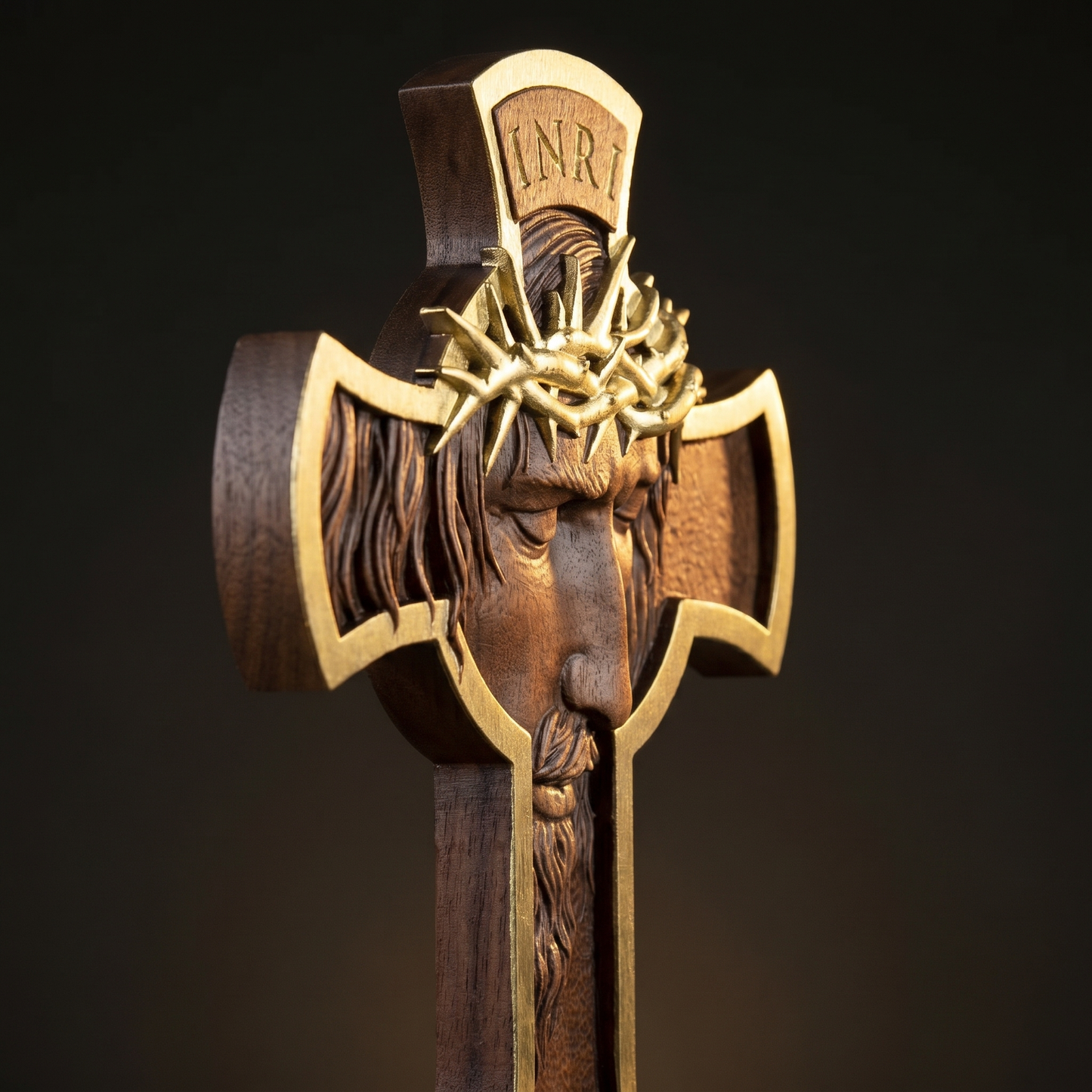 Jesus Face Wooden Cross