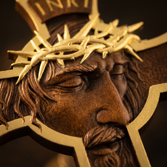 Jesus Face Wooden Cross