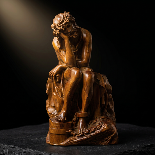 Jesus in Chains Wooden Statue