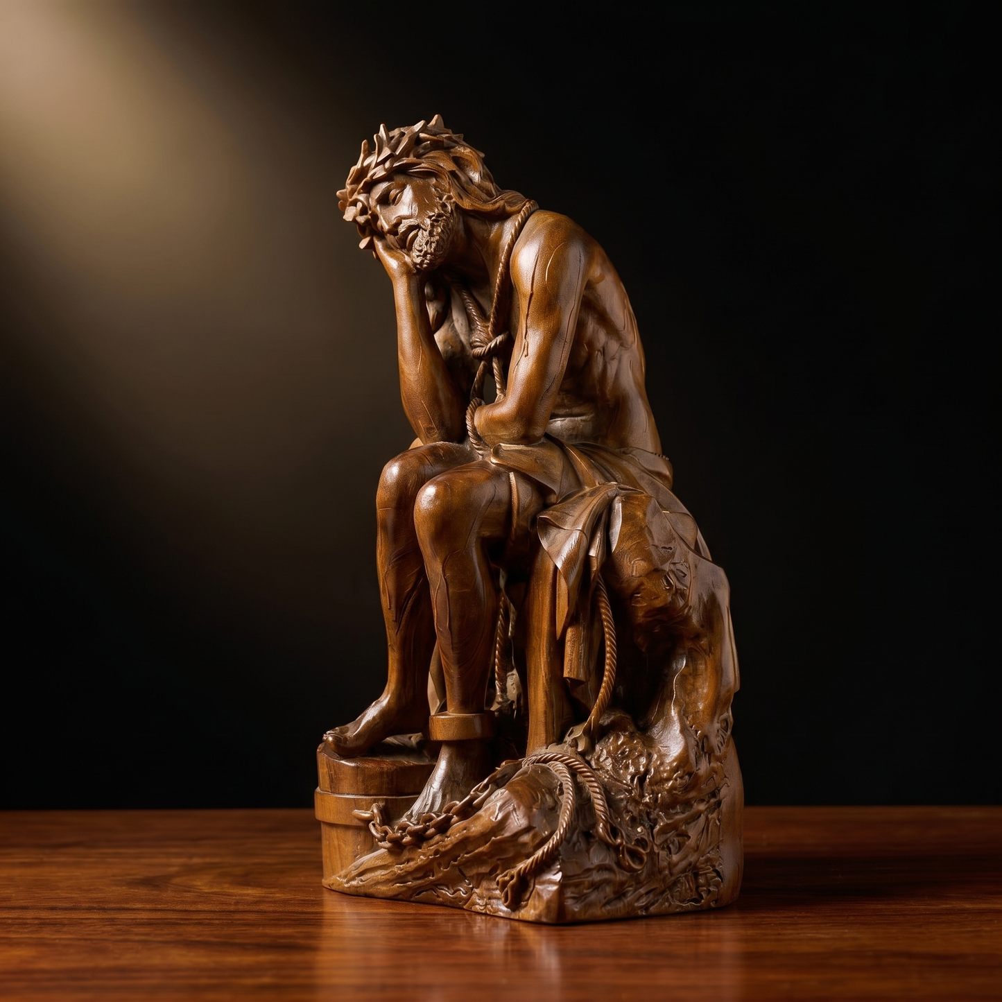Jesus in Chains Wooden Statue