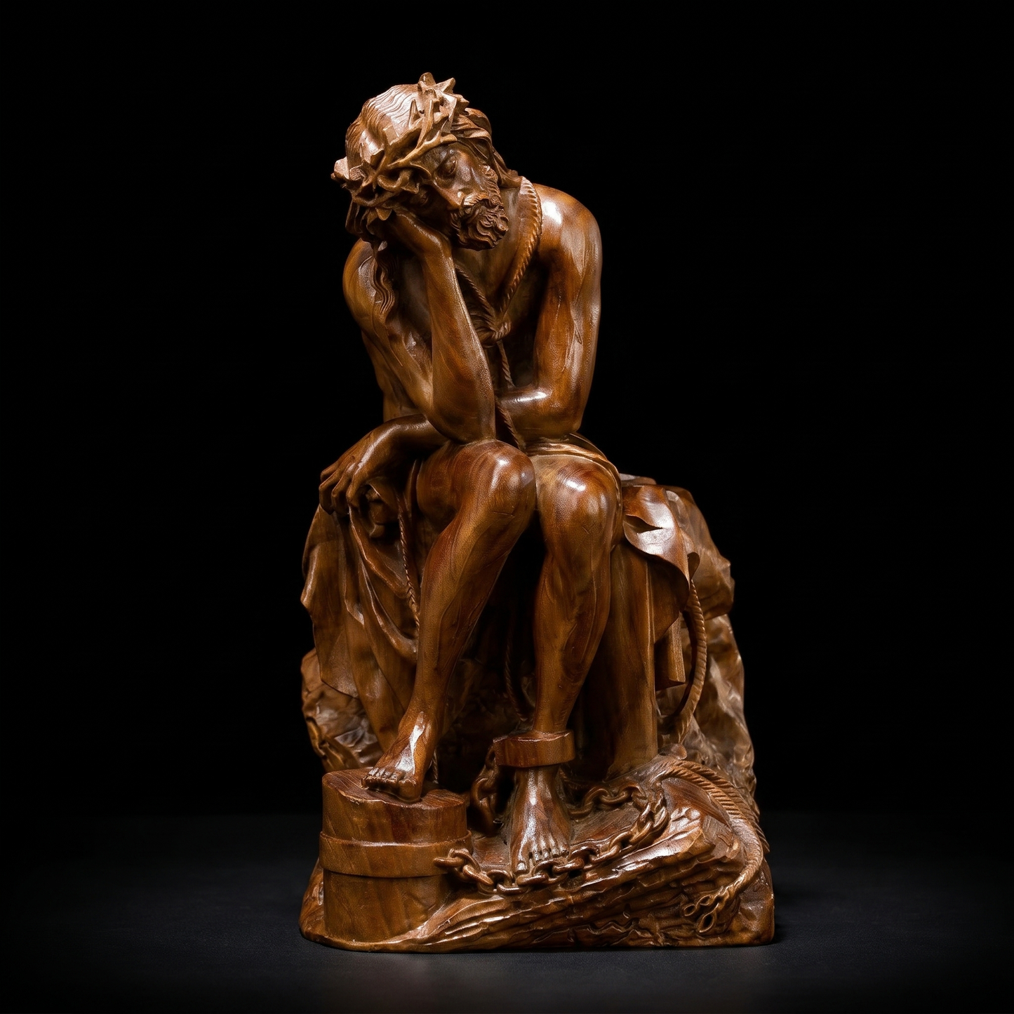 Jesus in Chains Wooden Statue