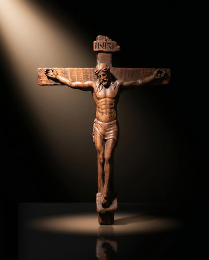 Hand Carved Beechwood Cross – Minimalist Wall Decor