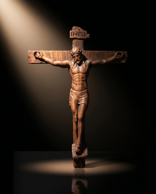 Hand Carved Beechwood Cross – Minimalist Wall Decor