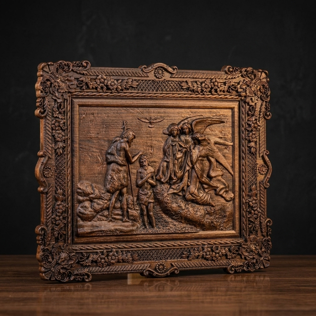 Angle view showing carving depth