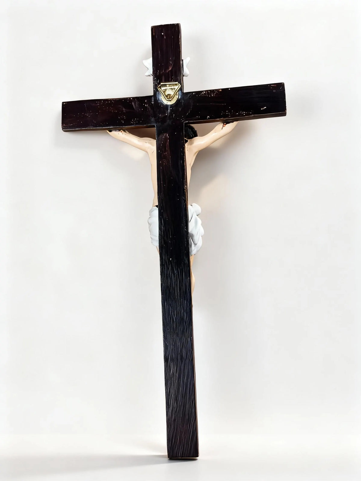 Handcrafted Jesus Crucifix Statue – Wood Resin Cross – Christian Religious Home Decor Gift