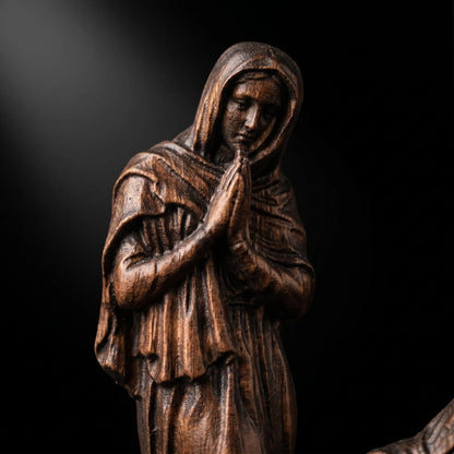 Hand Carved Wooden Crucifixion scene