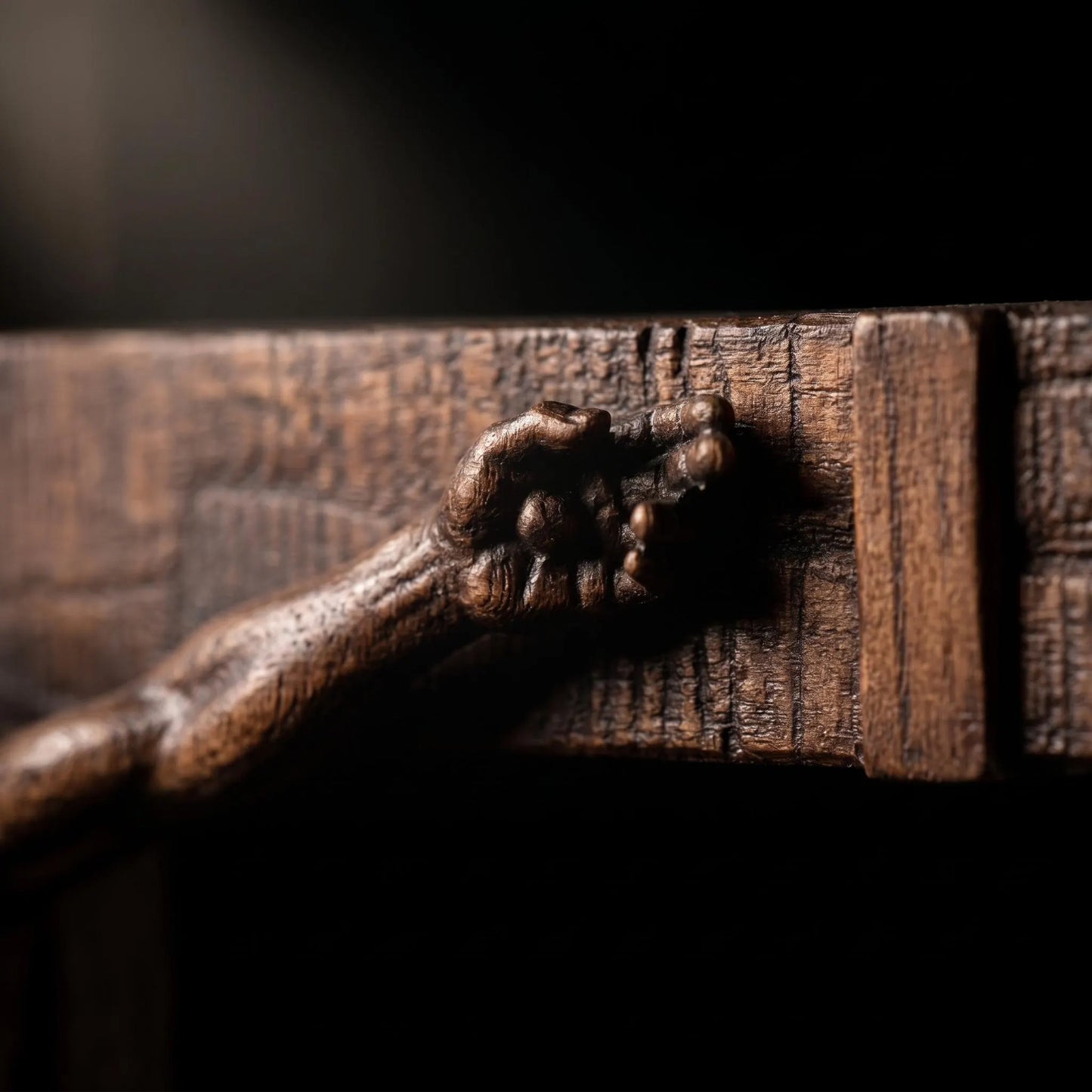 Hand Carved Wooden Crucifixion scene