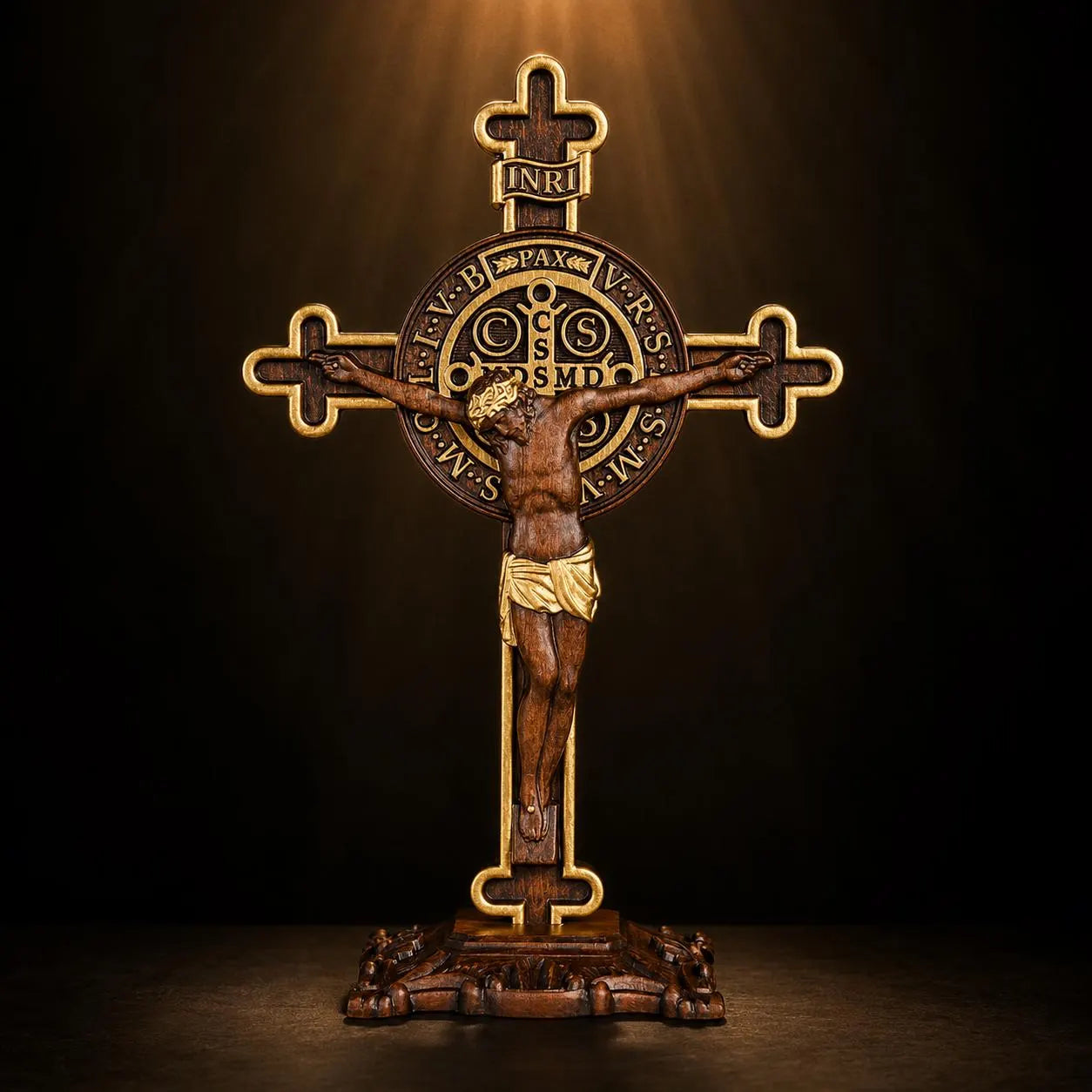 Wooden St Benedict Crucifix