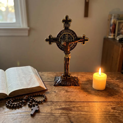 Wooden St Benedict Crucifix