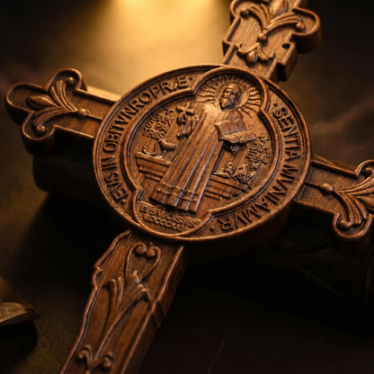 Wooden St Benedict Crucifix