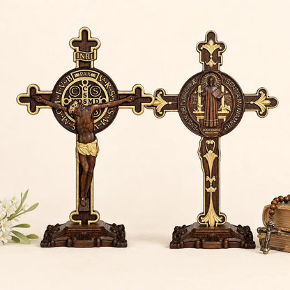 Wooden St Benedict Crucifix