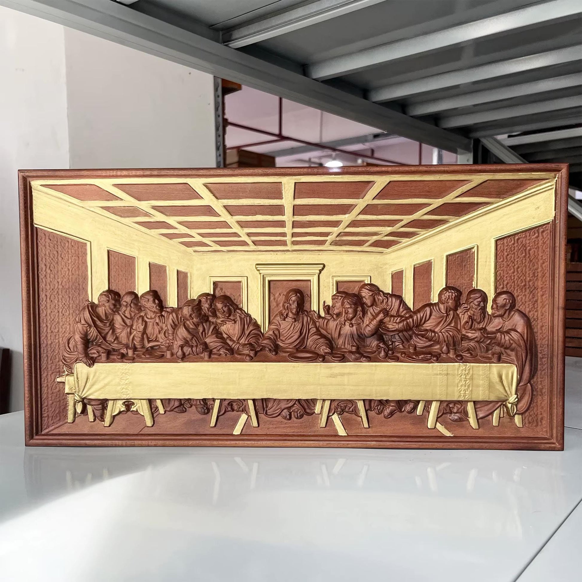Last Supper wood relief gift